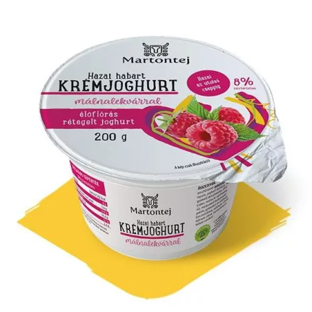E-mentes, réteges, habart joghurt málna